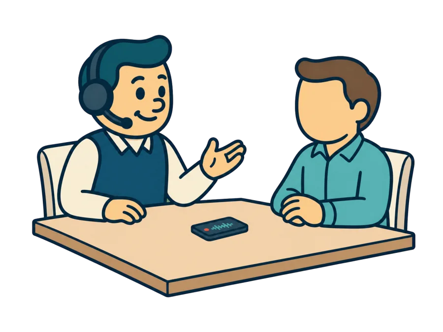 Enzo organizando os pontos de uma conversa com cliente